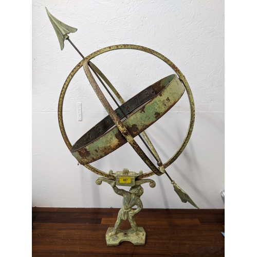 467 - A hemisphere armillary sphere supported by Atlas garden ornament, 78.5cm h x 52cm w
Location:RAB
If ... 