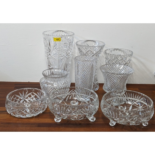 468 - Crystal to include two footed bowls, three cut crystal vases and other items A/F
Location:7-1
If the... 