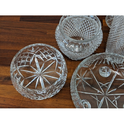 468 - Crystal to include two footed bowls, three cut crystal vases and other items A/F
Location:7-1
If the... 