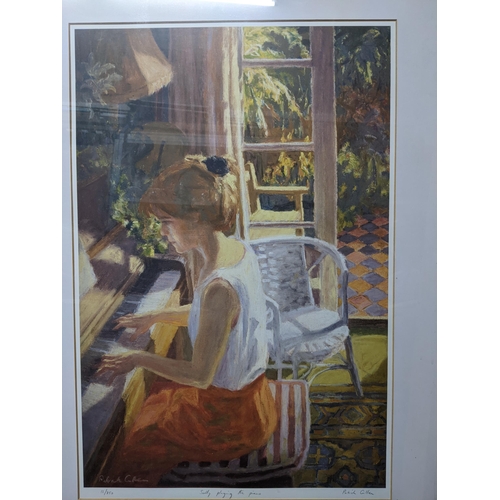 483 - Patrick Cullen - two limited edition signed prints - Sally playing the piano/French Windows, signed,... 