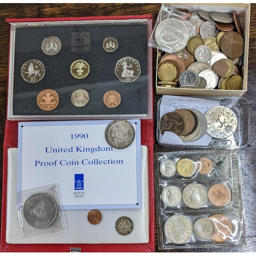 490 - Mixed coins to include a Royal Mint 1990 proof coin set, and others Location:11-3
If there is no con... 