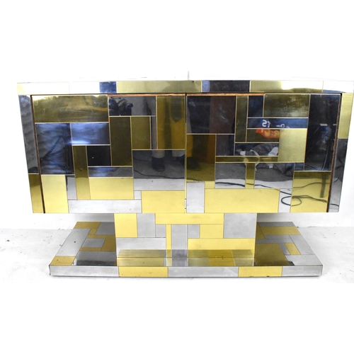 100A - A Paul Evans 'Cityscape' chromed steel and brass sideboard, produced by Directional, circa 1970, hav... 