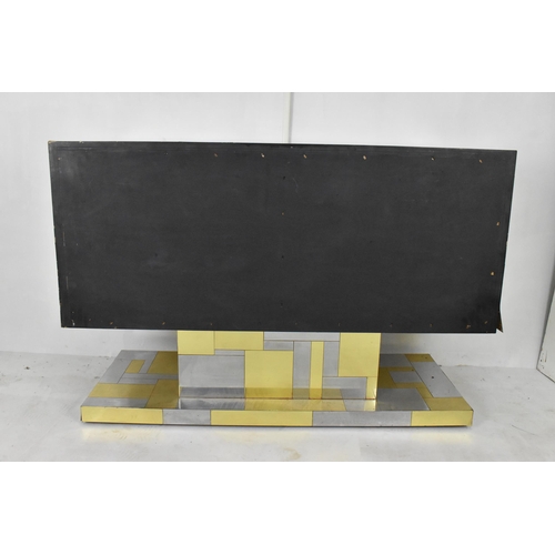 100A - A Paul Evans 'Cityscape' chromed steel and brass sideboard, produced by Directional, circa 1970, hav... 