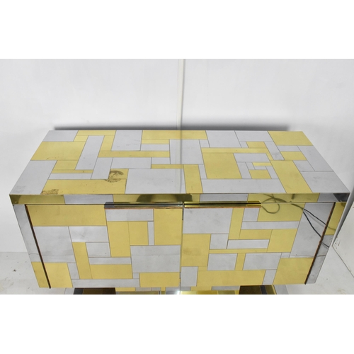 100A - A Paul Evans 'Cityscape' chromed steel and brass sideboard, produced by Directional, circa 1970, hav... 