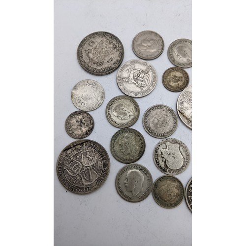 70 - Mixed Coins - 1896, 1919 Florins, 1886, 1914, 1916 Shillings, 1906, 1908, 1914 Sixpence, 1908 Threep... 