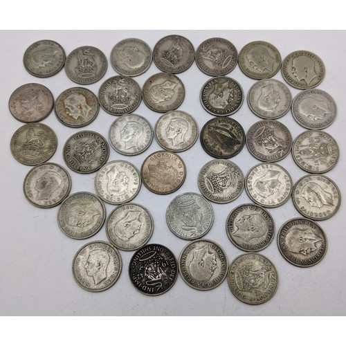 73 - Mixed Silver Coinage - Pre 1947 Shillings George V and George VI, in various conditions, together wi... 