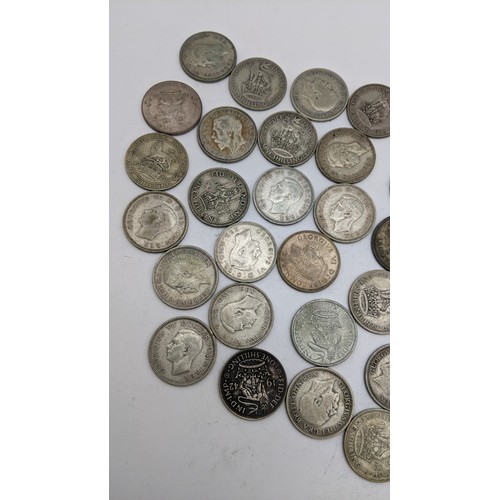 73 - Mixed Silver Coinage - Pre 1947 Shillings George V and George VI, in various conditions, together wi... 