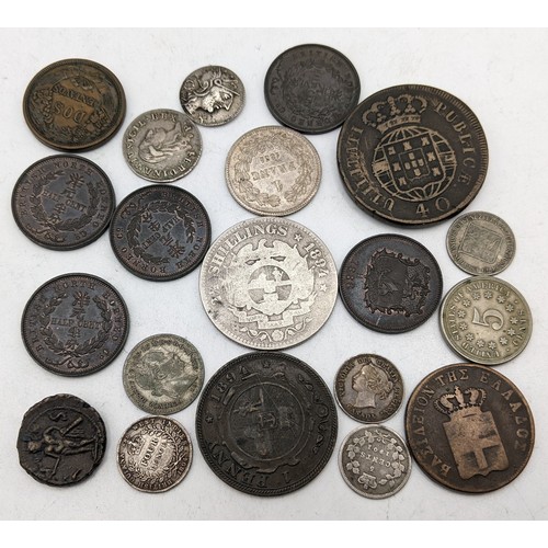 86 - Mixed Coins of the World - South Africa 1894 2.5 Shillings, France 1835 1 Franc, Kingdom of Naples F... 