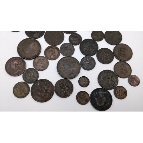 89 - Victorian Copper Coinage - to include 1854, 1855 Pennies, 1853, 1854, 1858 Halfpennies, Halffarthing... 