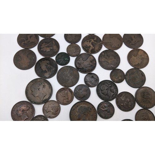 89 - Victorian Copper Coinage - to include 1854, 1855 Pennies, 1853, 1854, 1858 Halfpennies, Halffarthing... 