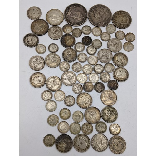 110 - Mixed Silver Coinage - to include 1893, 1900 Crowns, 1916 Halfcrown, 1915, 1919 Florins, and other P... 