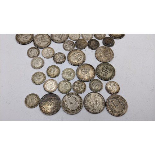 110 - Mixed Silver Coinage - to include 1893, 1900 Crowns, 1916 Halfcrown, 1915, 1919 Florins, and other P... 