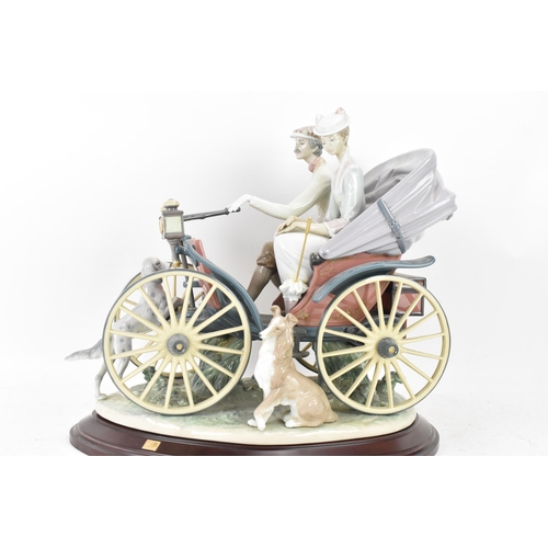 102 - A Lladro large limited edition porcelain group entitled 'Sunday Drive', with a framed certificate, d... 