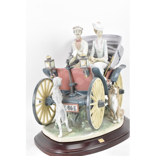 102 - A Lladro large limited edition porcelain group entitled 'Sunday Drive', with a framed certificate, d... 