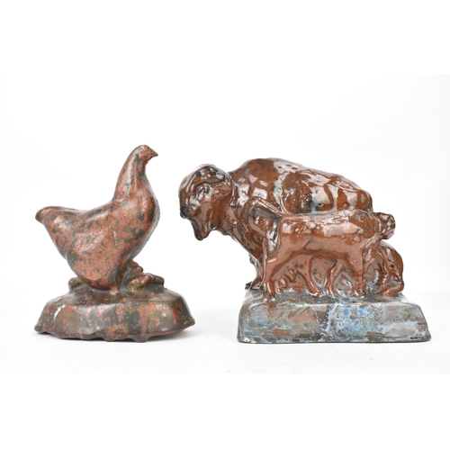 109 - Stella R Crofts (1898-1964) Two sculptures to include an earthenware model entitled 'American Bison'... 