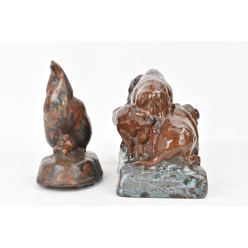 109 - Stella R Crofts (1898-1964) Two sculptures to include an earthenware model entitled 'American Bison'... 