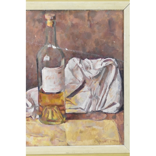 124 - George Weissbort (1928-2013) - Two oil on board still life paintings, one entitled 'The Bottle of Sa... 