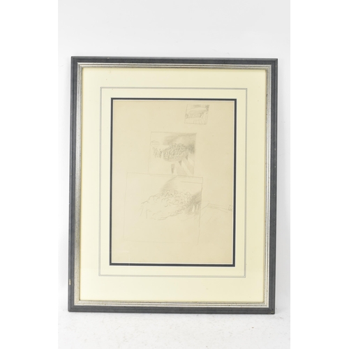 125 - Stanley Spencer R.A. (1891-1959) A framed sketch, pencil on paper, with a Stanley Spencer Studio Sal... 