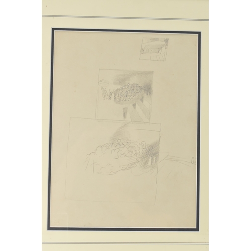 125 - Stanley Spencer R.A. (1891-1959) A framed sketch, pencil on paper, with a Stanley Spencer Studio Sal... 