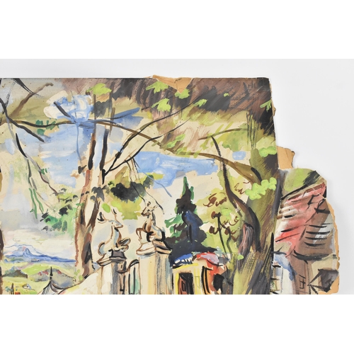 129 - French school, An unframed watercolour depicting a country landscape scene, signed Raoul Dufy to the... 