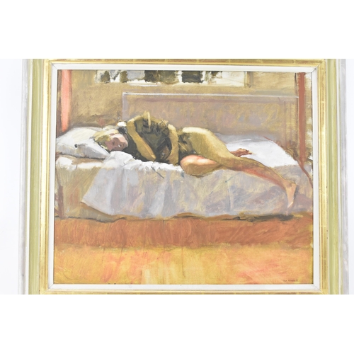 131 - Ken Howard, R.A. (1932-2022) - Oil on canvas entitled 'Lizzy Sleeping', signed to the lower right co... 