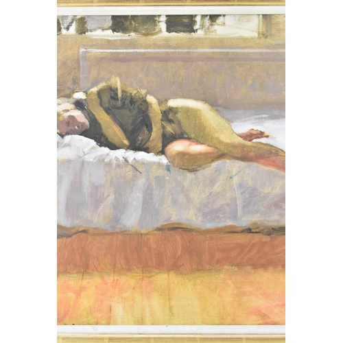 131 - Ken Howard, R.A. (1932-2022) - Oil on canvas entitled 'Lizzy Sleeping', signed to the lower right co... 