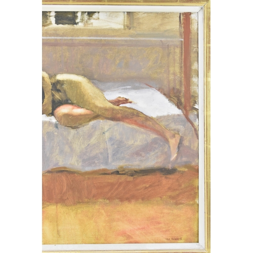 131 - Ken Howard, R.A. (1932-2022) - Oil on canvas entitled 'Lizzy Sleeping', signed to the lower right co... 