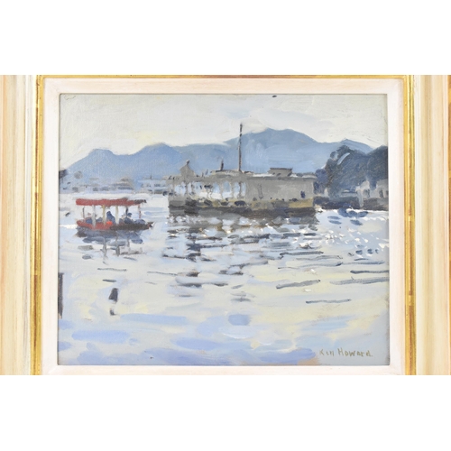 134 - Ken Howard, R.A. (1932-2022) - Oil on board entitled 'From Amet Haveli Udaipur 2' signed to the lowe... 