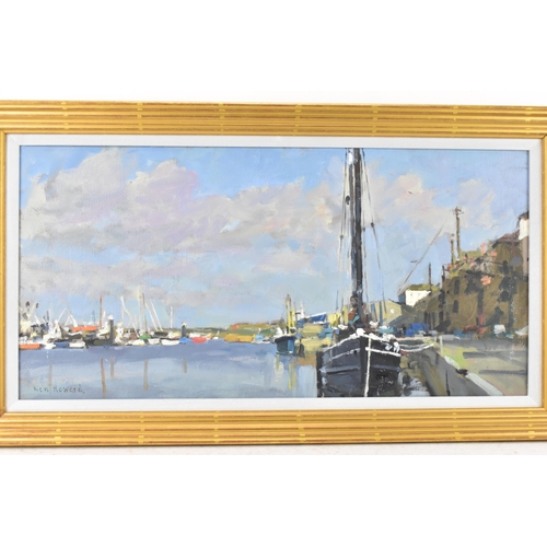 135 - Ken Howard, R.A. (1932-2022) - Oil on canvas entitled 'Penzance Harbour' signed to the lower left co... 