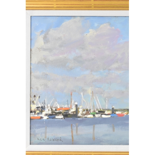 135 - Ken Howard, R.A. (1932-2022) - Oil on canvas entitled 'Penzance Harbour' signed to the lower left co... 