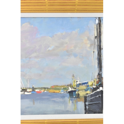 135 - Ken Howard, R.A. (1932-2022) - Oil on canvas entitled 'Penzance Harbour' signed to the lower left co... 