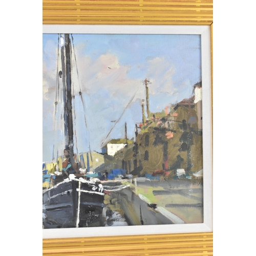 135 - Ken Howard, R.A. (1932-2022) - Oil on canvas entitled 'Penzance Harbour' signed to the lower left co... 