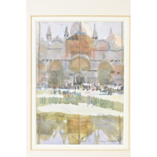 138 - Ken Howard, R.A. (1932-2022) - Watercolour entitled 'High Water, San Marco' signed to the lower righ... 