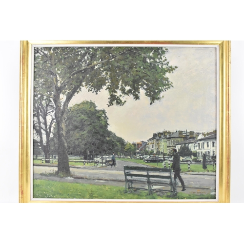 139 - Ken Howard, R.A. (1932-2022) - Oil on canvas entitled 'Richmond Green' signed to the lower right cor... 