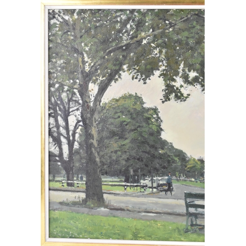 139 - Ken Howard, R.A. (1932-2022) - Oil on canvas entitled 'Richmond Green' signed to the lower right cor... 