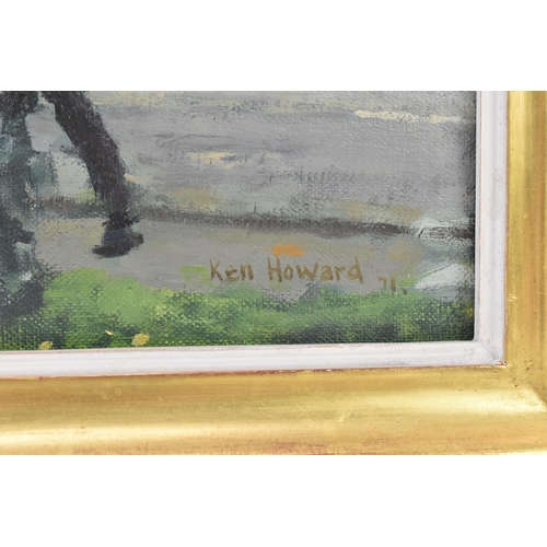 139 - Ken Howard, R.A. (1932-2022) - Oil on canvas entitled 'Richmond Green' signed to the lower right cor... 