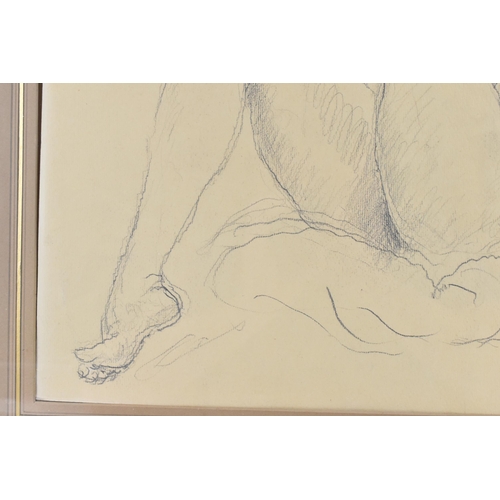 140 - Augustus Edwin John, O.M R.A. (1878-1961) - A pencil sketch depicting a reclined nude, signed to the... 