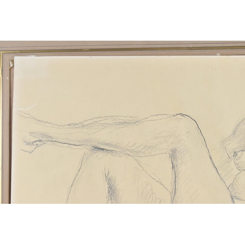 140 - Augustus Edwin John, O.M R.A. (1878-1961) - A pencil sketch depicting a reclined nude, signed to the... 