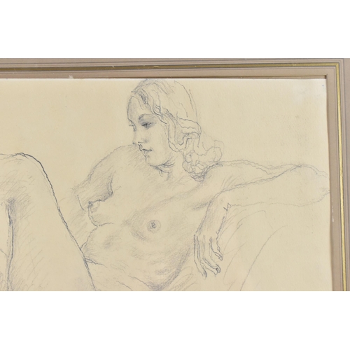 140 - Augustus Edwin John, O.M R.A. (1878-1961) - A pencil sketch depicting a reclined nude, signed to the... 