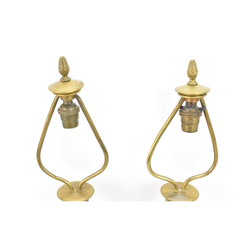 159 - Railwayana interest - A pair of early 20th century Pullman brass table lamps, each in the neo classi... 