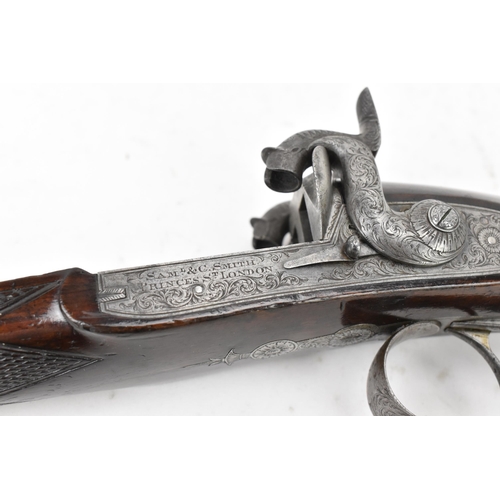 168 - A percussion double barrelled gun, by Samuel & C. Smith of Princess Street London, the 28