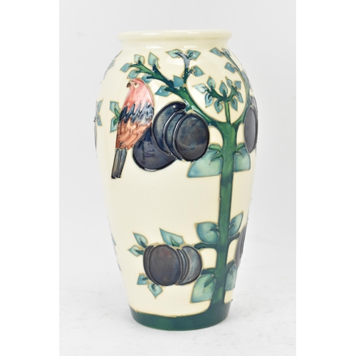 2 - A Moorcroft pottery 'Plum Tree and Bird' pattern vase, designed by Sally Tuffin, of ovoid form with ... 