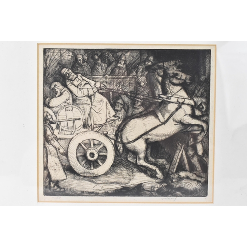 204 - William Strang (1859-1921) A framed etching entitled 'The Traffic', no 454, signed to the margin in ... 