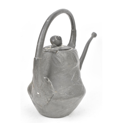 21 - Hugo Leven for Kayserzinn, a Jugendstil Art Nouveau pewter watering can, number 4205, circa 1900, ba... 