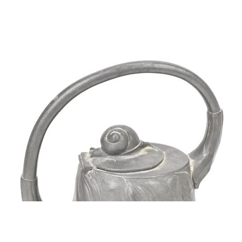 21 - Hugo Leven for Kayserzinn, a Jugendstil Art Nouveau pewter watering can, number 4205, circa 1900, ba... 