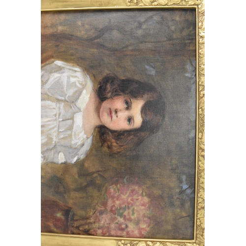 217 - John Quincy Adams (Austrian 1874-1933) - An oil on canvas portrait of a young girl, signed and dated... 