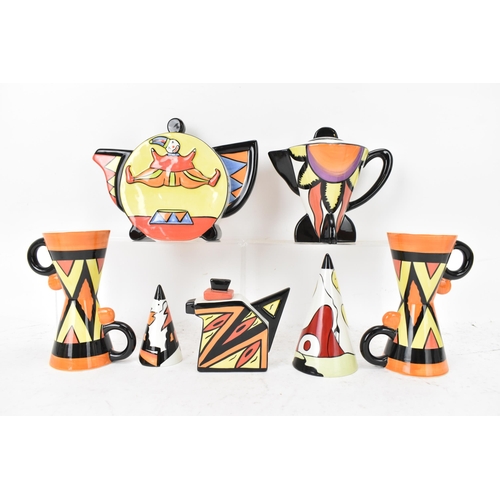 224 - A group of Lorna Bailey decorative ceramics to include an Old Ellgreave clown teapot, a pair of cond... 