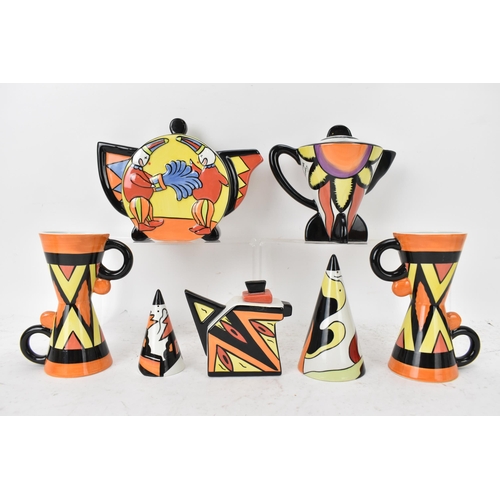 224 - A group of Lorna Bailey decorative ceramics to include an Old Ellgreave clown teapot, a pair of cond... 