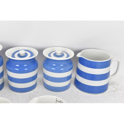 232 - A collection of mid/late 20th century T.G Green Cornish ware blue and white kitchen items to include... 