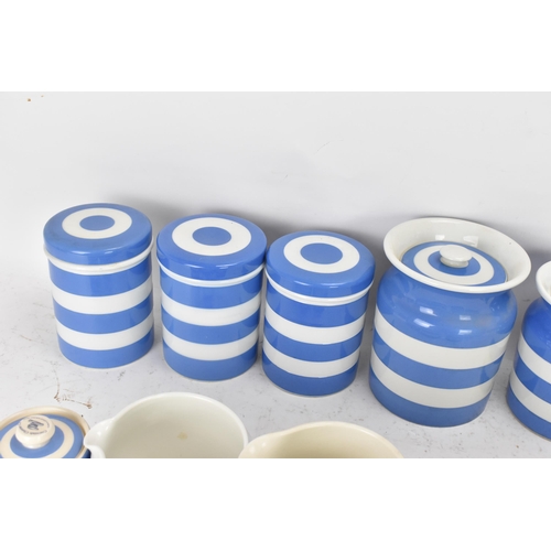 232 - A collection of mid/late 20th century T.G Green Cornish ware blue and white kitchen items to include... 